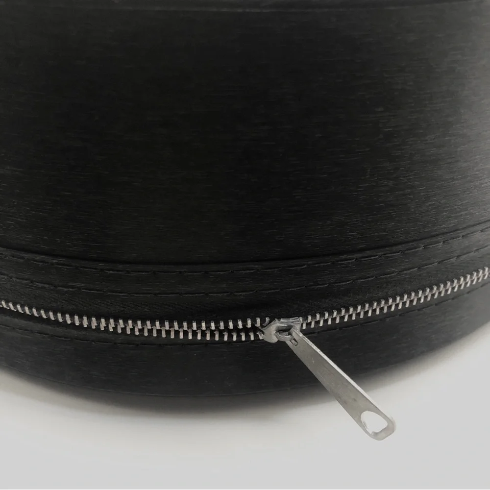 Sleek Vintage Round Zippered Cosmetic Travel Case - Picture 16 of 16